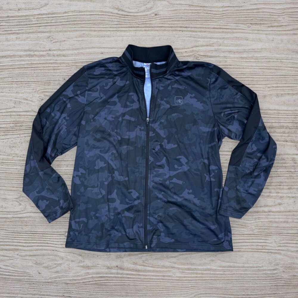 AND1 Basketball Track Warmup Jacket Full Zip Black Camo Mens XXL 2XL